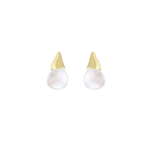 Rock crystal droplet earrings by Mounir